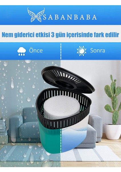 Saban nem Alıcılı ve Rutubet Giderici Aparat - 500 gr -Üçgen Yeşil Elma 2'li