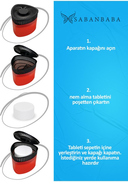 Saban nem Alıcılı ve Rutubet Giderici Aparat - 500 gr -Üçgen Kırmızı Meyve 2'li indirimleri