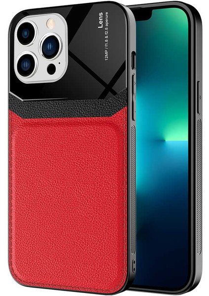 Apple iPhone 13 Pro Max Deri Görünümlü Ultra Koruyucu Kılıf Emiks Kapak