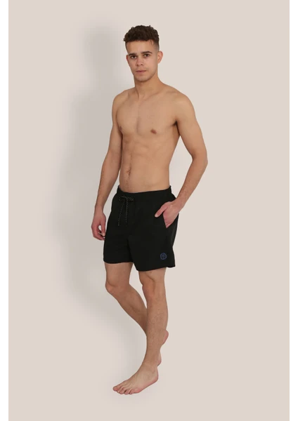 Jack & Jones Jpstfiji Jjswim Solid Sn Ly Siyah Erkek Deniz Şortu 12225961-Black