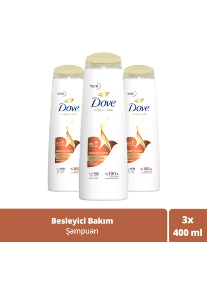 Ultra Care Saç Bakım Şampuanı Besleyici Bakım Kuru Saçlar İçin 400 ml x3