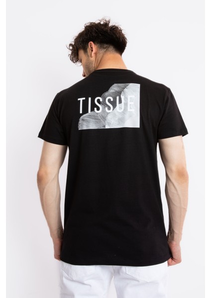 Erkek/ Baskılı O-Yaka T-Shirt Tissue - Siyah modelleri