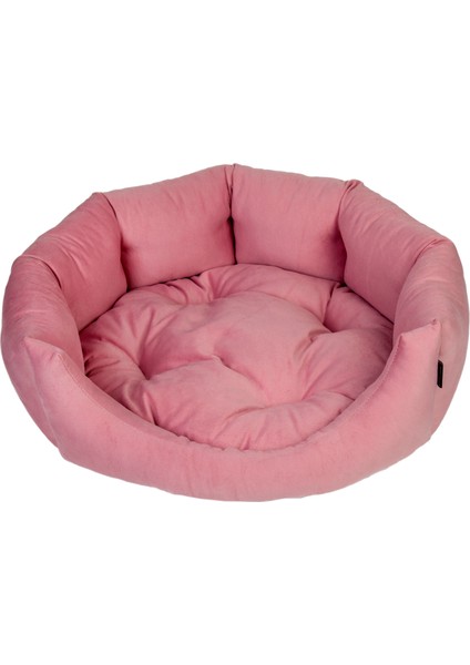 Zümrüt Model Pembe Aynı Renk Minderli Kedi - Köpek Yatağı