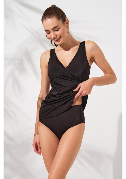 Mara Kruvaze Formlu Tankini Siyah 231501