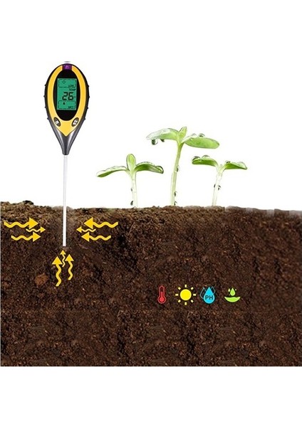 4'lü Toprak Ph Ölçer Sıcaklık Nem Ölçer Test Aleti