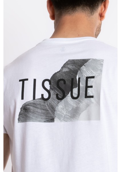 Erkek/ Baskılı O-Yaka T-Shirt Tissue - Beyaz indirimleri