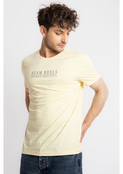 Erkek/ Baskılı O-Yaka T-Shirt Girasol - Açık Sarı fiyatları