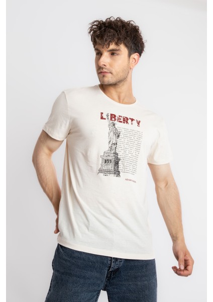 Erkek/ Baskılı O-Yaka T-Shirt Libestatuas - Ham Pamuk fiyatları