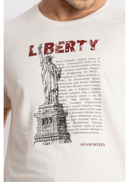 Erkek/ Baskılı O-Yaka T-Shirt Libestatuas - Ham Pamuk indirimleri