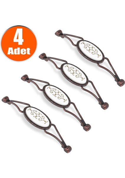 Seçil Çekmece Dolap Kapak Kulpu Kulbu Antik Metal Kulp 128 mm (4 Adet)