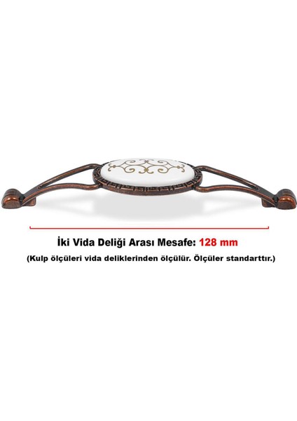 Seçil Çekmece Dolap Kapak Kulpu Kulbu Antik Metal Kulp 128 mm (4 Adet)