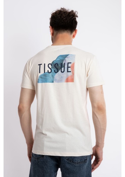 Erkek/ Baskılı O-Yaka T-Shirt Tissue - Ham Pamuk (Renkli Baskı) modelleri