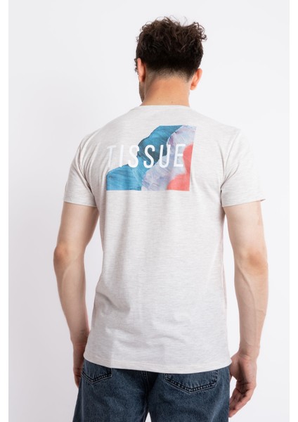 Erkek/ Baskılı O-Yaka T-Shirt Tissue - Kahve Melanj modelleri