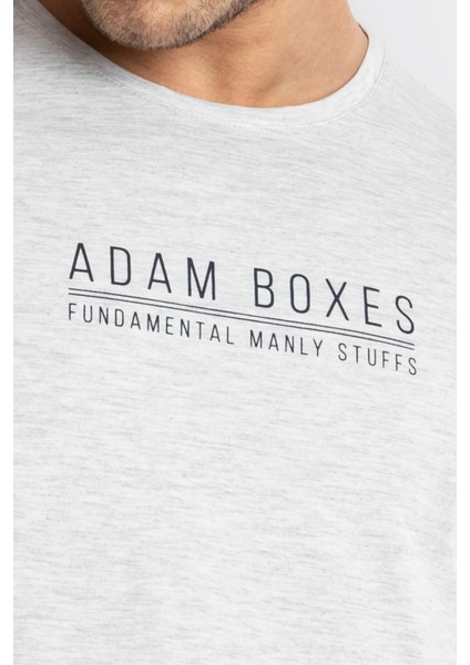 Erkek/ Baskılı O-Yaka T-Shirt Girasol - Gri Melanj fırsatları