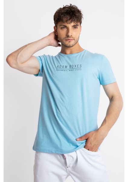 Erkek/ Baskılı O-Yaka T-Shirt Girasol - Açık Mavi fiyatları