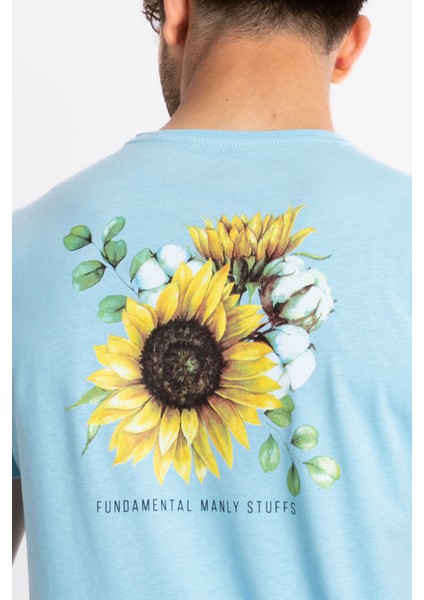 Erkek/ Baskılı O-Yaka T-Shirt Girasol - Açık Mavi indirimleri