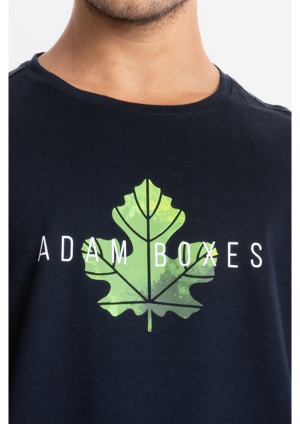 Erkek/ Baskılı Oversize O-Yaka T-Shirt Suelto - Lacivert indirimleri