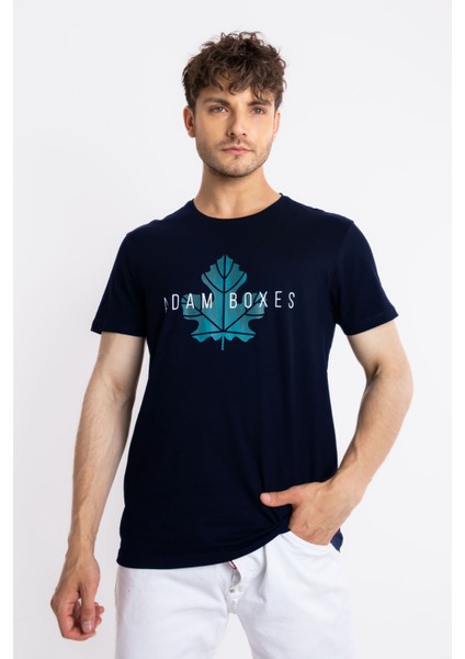 Erkek/ Baskılı O-Yaka T-Shirt Anillo - Lacivert