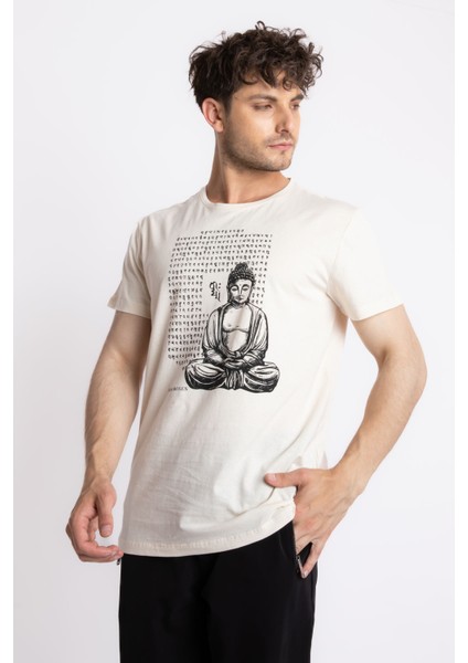 Erkek/ Baskılı O-Yaka T-Shirt Budestatuas - Ham Pamuk fiyatları