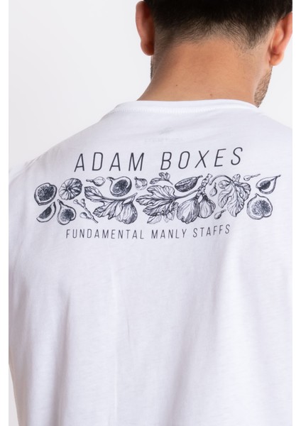 Erkek/ Baskılı O-Yaka T-Shirt Bandos - Beyaz indirimleri