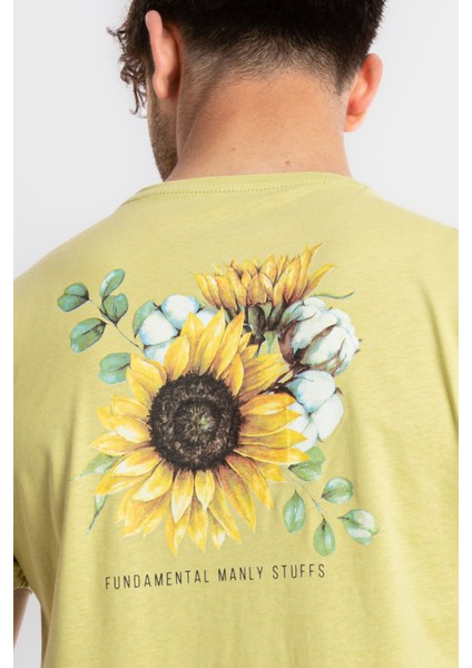 Erkek/ Baskılı O-Yaka T-Shirt Girasol - Açık Haki indirimleri