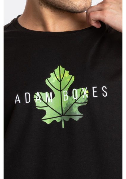 Erkek/ Baskılı Oversize O-Yaka T-Shirt Suelto - Siyah indirimleri