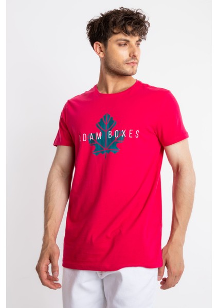 Erkek/ Baskılı O-Yaka T-Shirt Anillo - Macenta modelleri