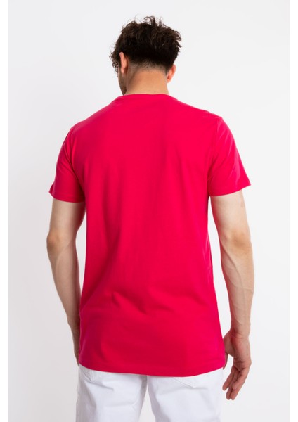 Erkek/ Baskılı O-Yaka T-Shirt Anillo - Macenta fırsatları