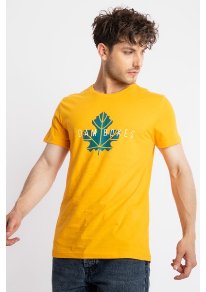 Erkek/ Baskılı O-Yaka T-Shirt Anillo - Koyu Sarı fiyatları