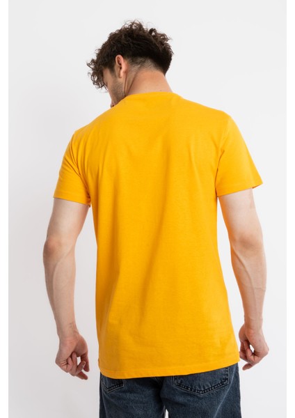Erkek/ Baskılı O-Yaka T-Shirt Anillo - Koyu Sarı fırsatları