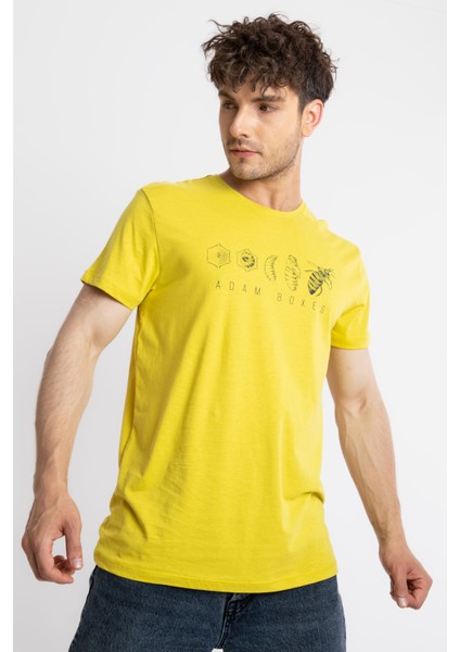 Erkek/ Baskılı O-Yaka T-Shirt Apiso - Zeytin Yeşili modelleri