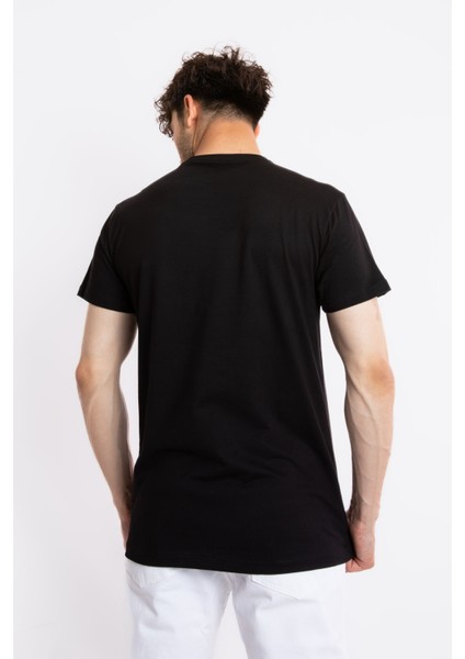 Erkek/ Baskılı O-Yaka T-Shirt Budestatuas - Siyah fırsatları