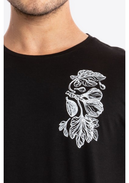 Erkek/ Baskılı O-Yaka T-Shirt Bandos - Siyah fırsatları