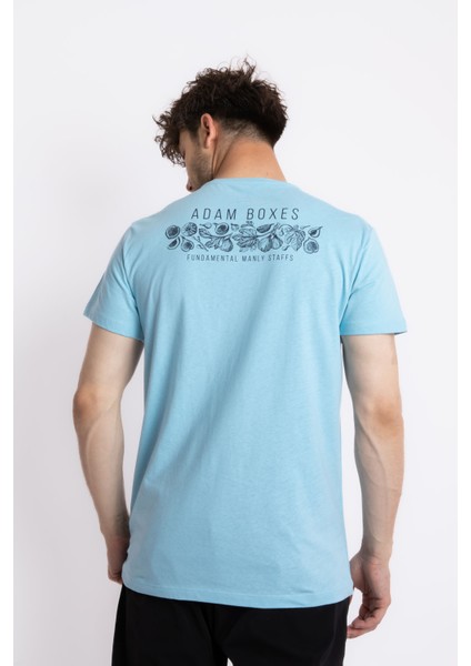 Erkek/ Baskılı O-Yaka T-Shirt Bandos - Açık Mavi modelleri