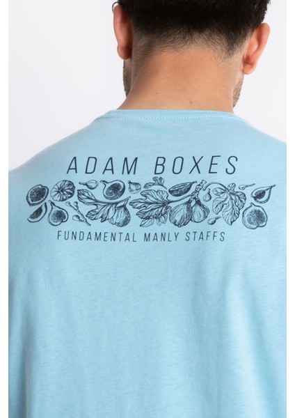 Erkek/ Baskılı O-Yaka T-Shirt Bandos - Açık Mavi indirimleri