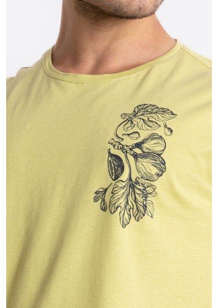 Erkek/ Baskılı O-Yaka T-Shirt Bandos - Açık Haki fırsatları