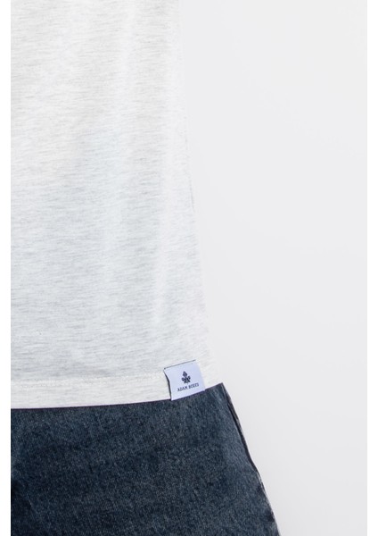 Erkek/ Baskılı O-Yaka T-Shirt Premiver - Gri Melanj indirimleri