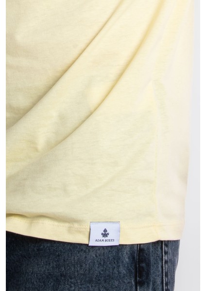 Erkek/ Baskılı O-Yaka T-Shirt Premiver - Açık Sarı indirimleri