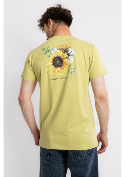 Erkek/ Baskılı O-Yaka T-Shirt Girasol - Açık Haki modelleri