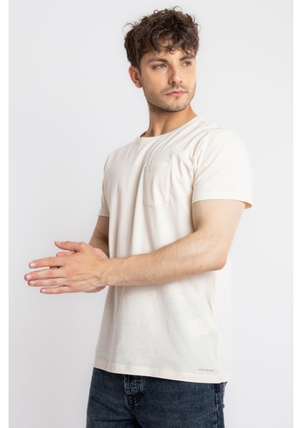Erkek/ O-Yaka Cepli T-Shirt Bolsillo - Ham Pamuk fiyatları