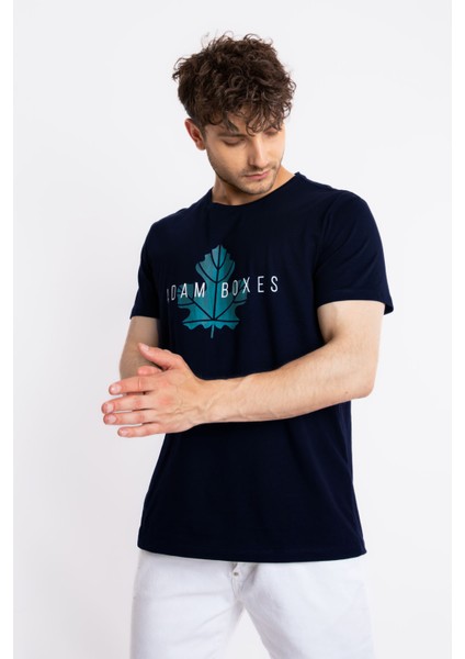 Erkek/ Baskılı O-Yaka T-Shirt Anillo - Lacivert fiyatları