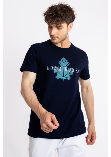 Erkek/ Baskılı O-Yaka T-Shirt Anillo - Lacivert modelleri