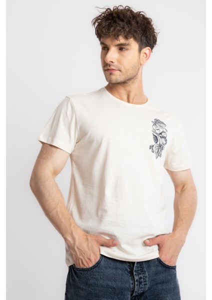 Erkek/ Baskılı O-Yaka T-Shirt Bandos - Ham Pamuk fiyatları