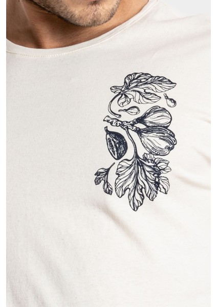 Erkek/ Baskılı O-Yaka T-Shirt Bandos - Ham Pamuk fırsatları