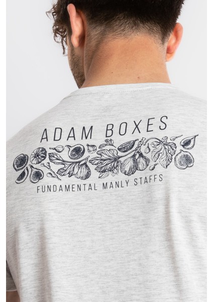 Erkek/ Baskılı O-Yaka T-Shirt Bandos - Gri Melanj indirimleri