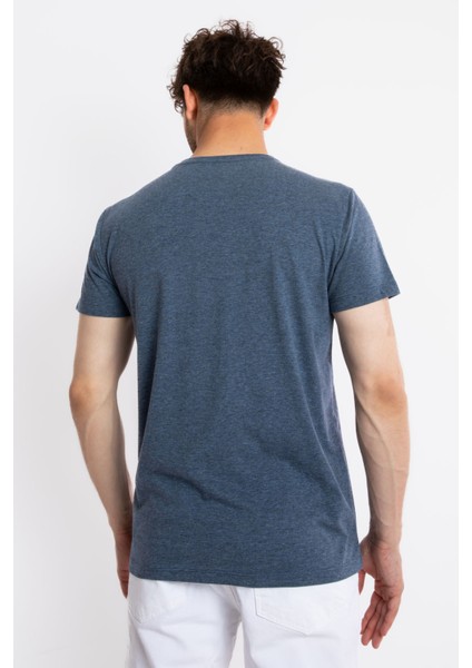 Erkek/ Baskılı O-Yaka T-Shirt Premiver - Lacivert Melanj modelleri