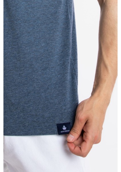 Erkek/ Baskılı O-Yaka T-Shirt Premiver - Lacivert Melanj indirimleri