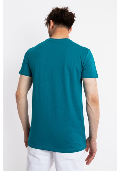 Erkek/ V-Yaka T-Shirt Veralpes - Göl Yeşili modelleri