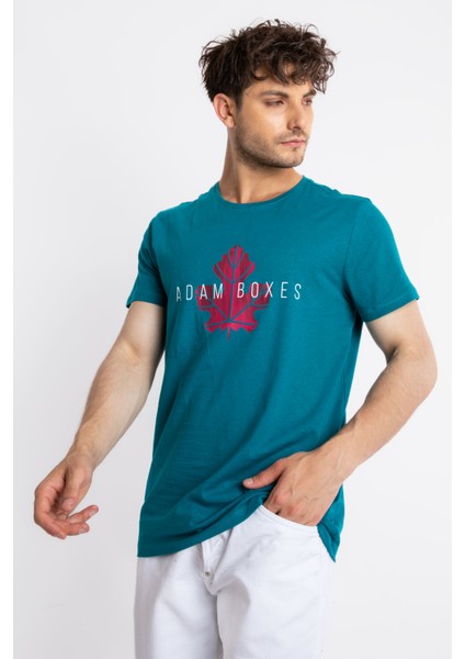 Erkek/ Baskılı O-Yaka T-Shirt Anillo - Göl Yeşili fiyatları