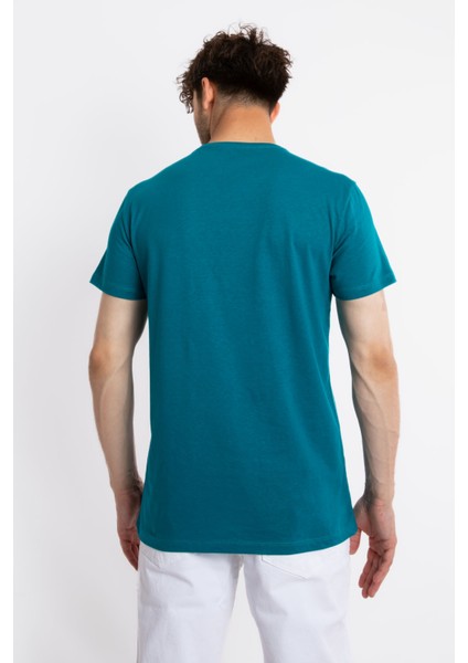 Erkek/ Baskılı O-Yaka T-Shirt Anillo - Göl Yeşili fırsatları